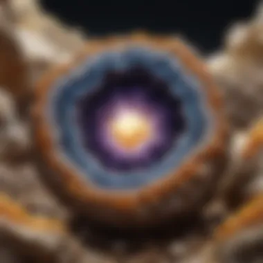 Geode Formation Diagram An educational diagram illustrating the formation of geodes within geological contexts