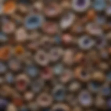 Diverse Geode Collection Various types of geodes arranged artistically to highlight their diversity and beauty