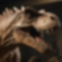 Genuine dinosaur fossil on display