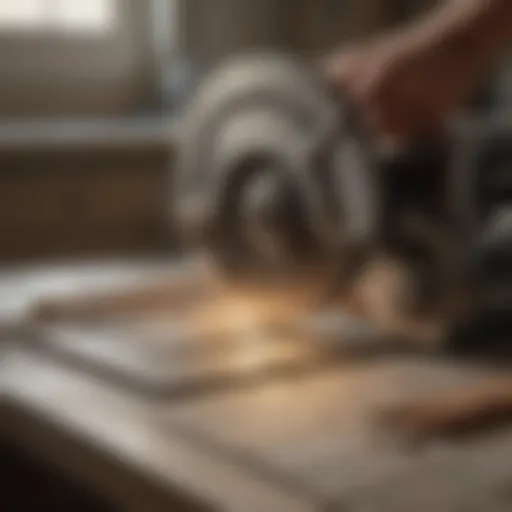 Sleek tile saw in action