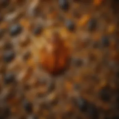 Diversity of Insect Life in Amber A piece of amber with multiple insect inclusions, highlighting the diversity of ancient life.