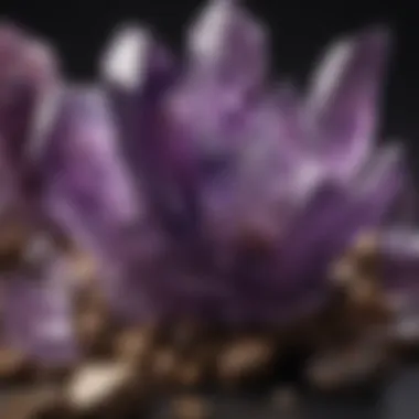Amethyst Crystals An elegant arrangement of amethyst crystals emphasizing their deep purple hues