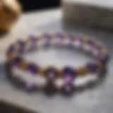 Mystical Amethyst Bracelet on Marble Surface Mystical Amethyst Bracelet on Marble Surface