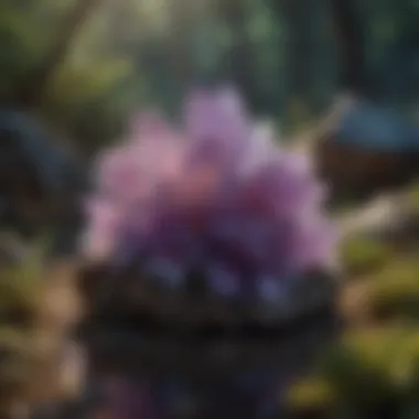 Iridescent Amethyst Cluster Flourishing in Untouched Wilderness Radiant Amethyst Cluster in Natural Habitat
