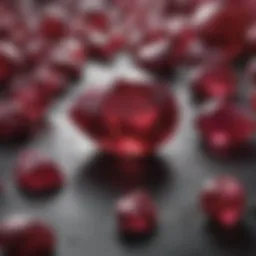 Vibrant raw rubies showcasing their natural beauty