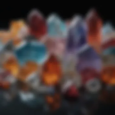 A detailed chart categorizing different types of crystals and their properties.