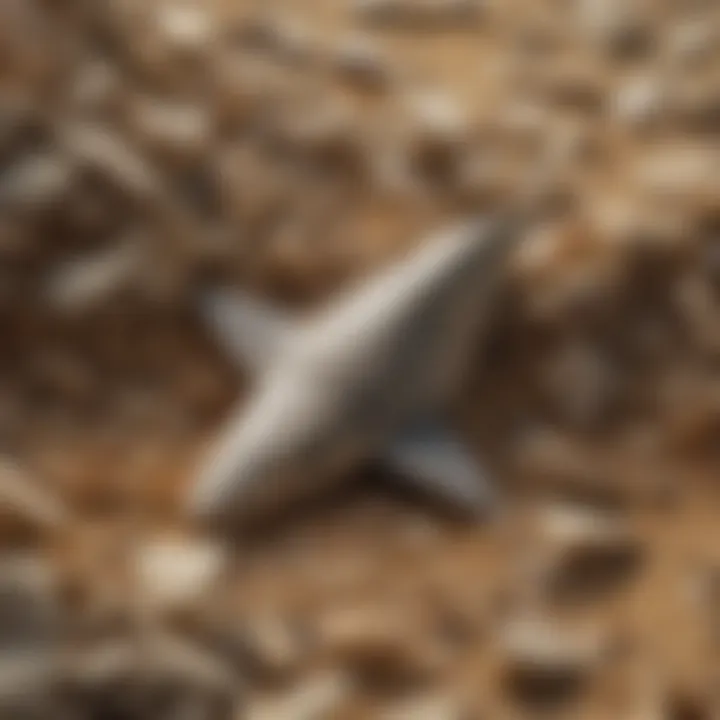 Ancient seabed with embedded shark teeth