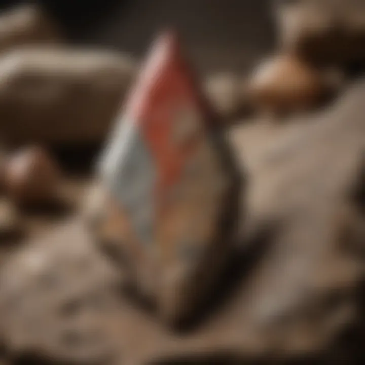 An ancient stone arrowhead, highlighting the craftsmanship and historical significance.
