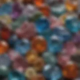 Close-up of various gemstones showcasing their unique colors and patterns