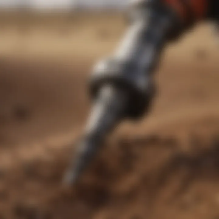 Auger drill bit extracting soil samples