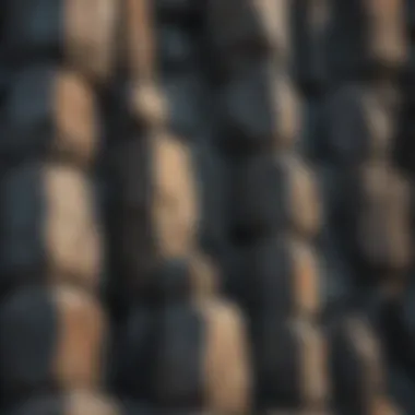 Hexagonal Columns in Basalt Formation Basalt formation with hexagonal columns