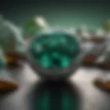 The captivating green hue of an emerald gemstone
