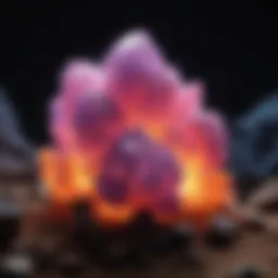 Ultraviolet light revealing fluorescent minerals in the field