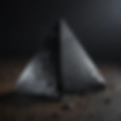 Striking black obsidian pyramid showcasing its lustrous surface