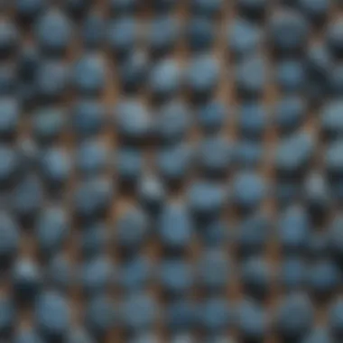 Blue stones arranged in a geometric pattern