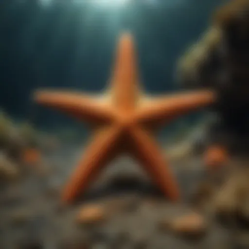 Brittle starfish in underwater habitat