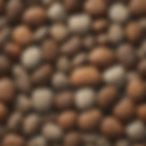Bulk palm stones in natural light
