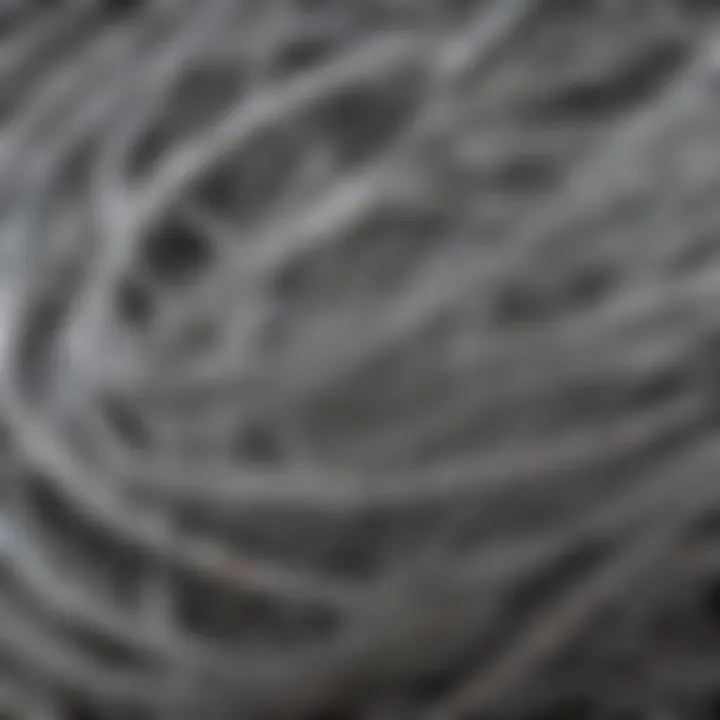 Close-up of silver wire texture showcasing its quality