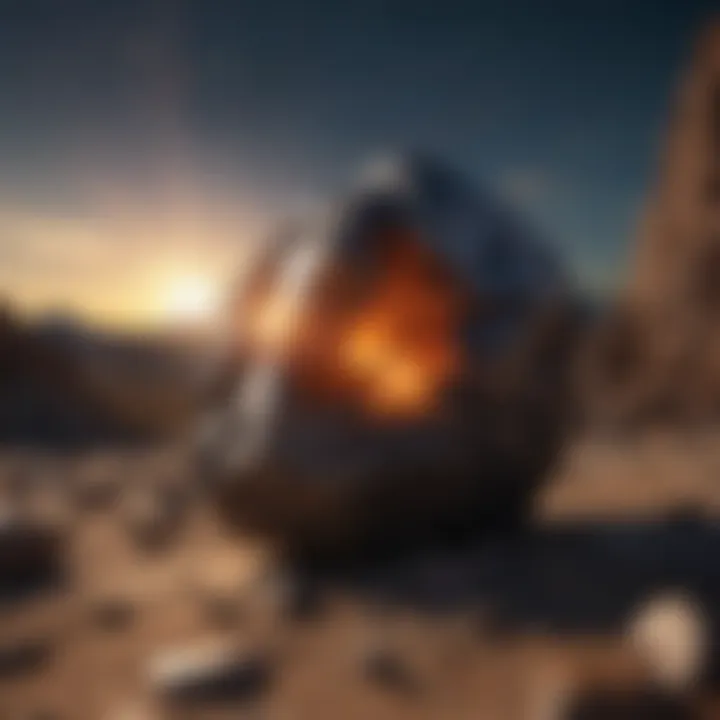 An artistic representation of the Campo del Cielo meteorite's formation in space