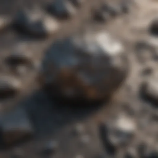 A close-up view of the Campo del Cielo meteorite showcasing its metallic surface and unique texture