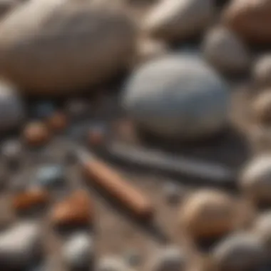 Tools and supplies laid out for cleaning landscape rocks effectively