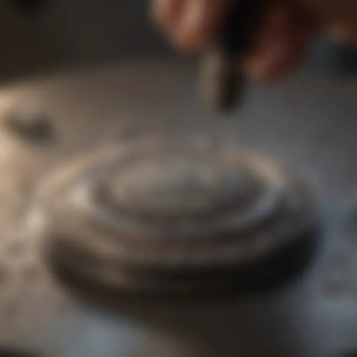 Close-up of Dremel tool polishing jewelry surface