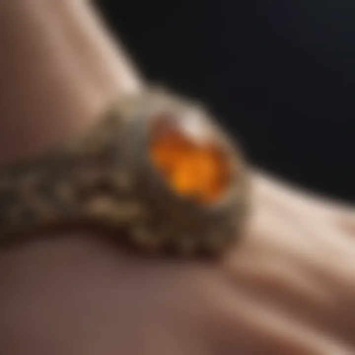 Close-up of epoxy glue application on jewelry