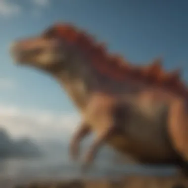 Intriguing Sail Feature of Spinosaurus Close-up of Spinosaurus' unique sail-like structure