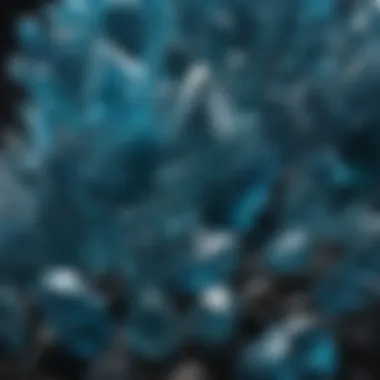 Collectible greenish blue crystal displayed in unique arrangement