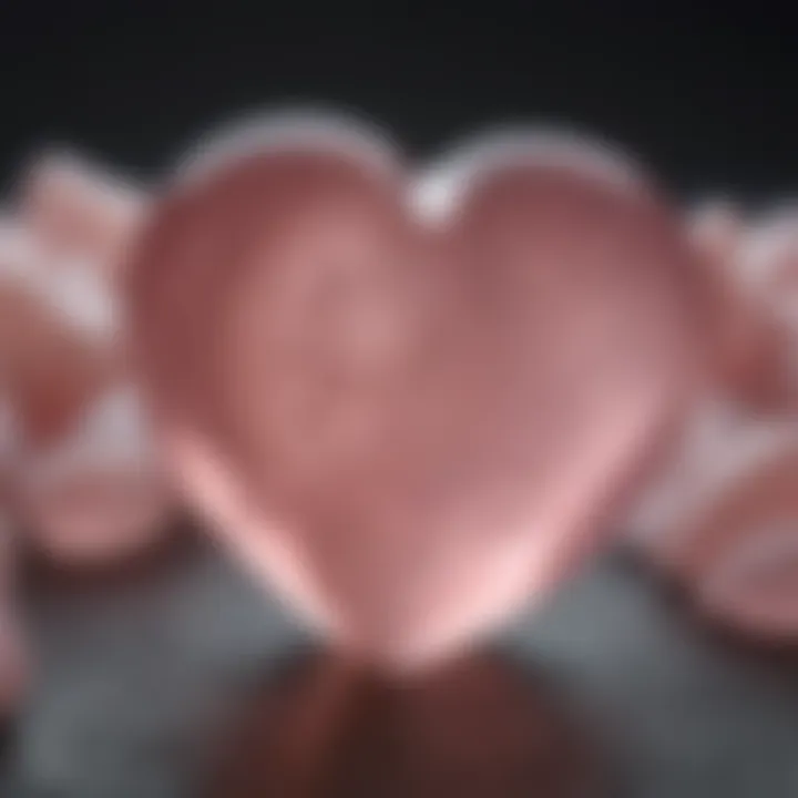 Rose quartz exhibiting a soft pink color, often associated with love and harmony