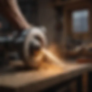 Angle Grinder Polishing a Stone An angle grinder in action with a stone piece being polished.