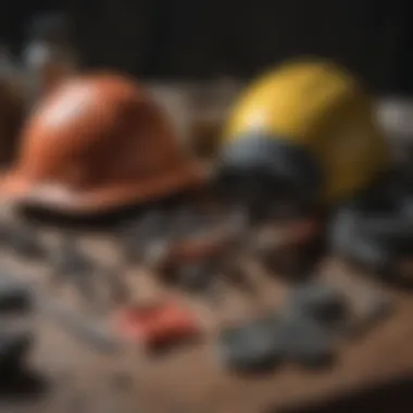 Essential Safety Gear for Polishing Safety gear laid out for stone polishing activities.