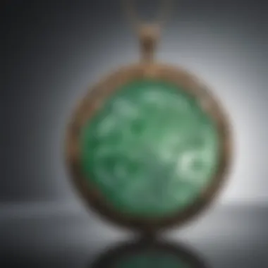An intricately carved jadeite pendant reflecting cultural artistry and significance.