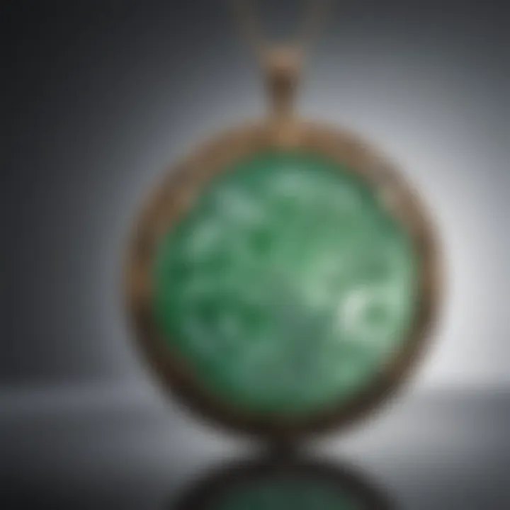 An intricately carved jadeite pendant reflecting cultural artistry and significance.