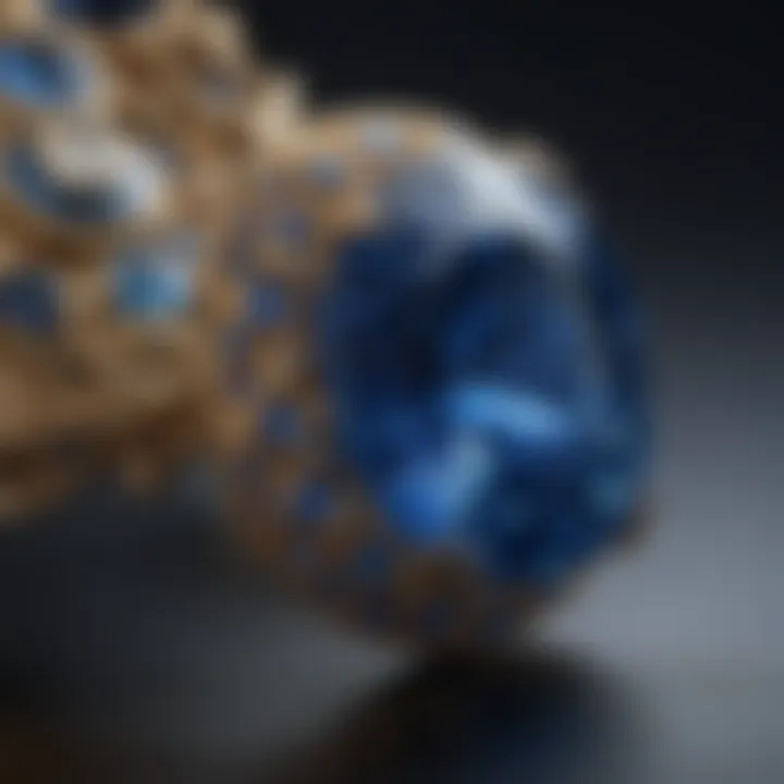 A stunning close-up of a sapphire showcasing its deep blue hue and clarity.