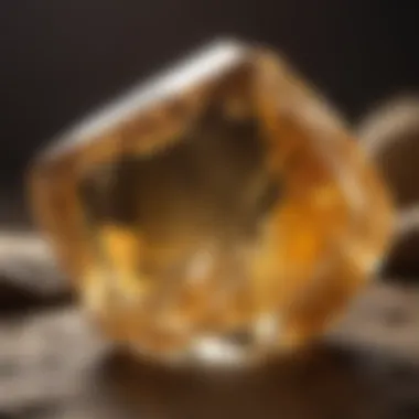 Citrine quartz crystal displaying warm yellow tones and clarity