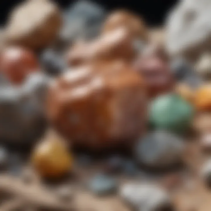 Close-up of mineral properties in different rocks