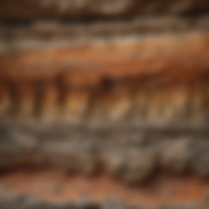 A geological cross-section illustrating different rock layers and their formations.