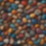 Colorful assortment of tumbled stones showcasing various textures and hues
