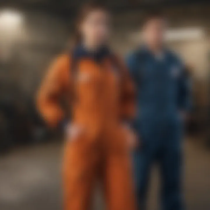 Different styles of coveralls