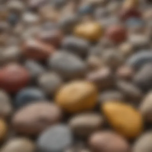 A detailed view of various rocks ready for polishing, showcasing diverse textures and colors.