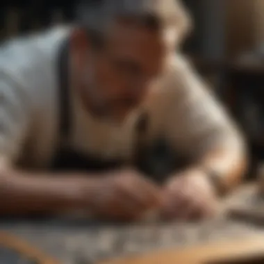 Craftsman using sterling silver sheet 20 gauge to create intricate jewelry