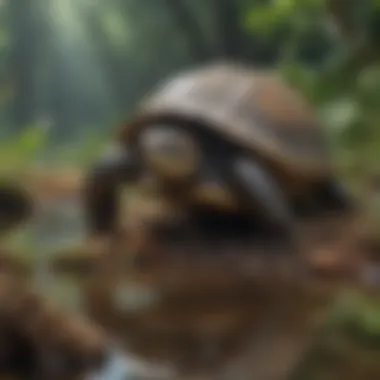 Illustration of various creatures benefiting from turtle poop in the ecosystem