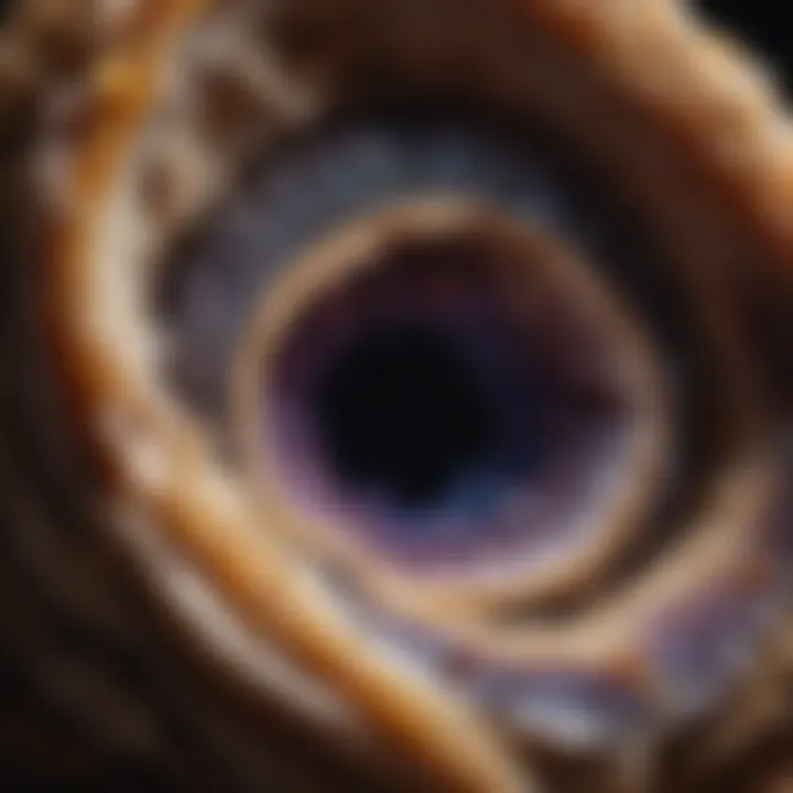 Cross-section of a small geode revealing hidden wonders