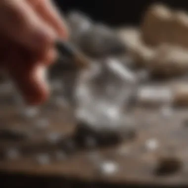 Enhancing the Brilliance of a Crystal Clear Quartz Specimen Crystal Clear Quartz Specimen Amplified by Magnifying Glass