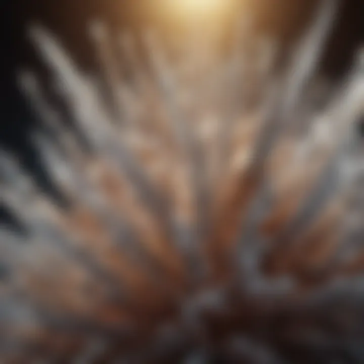 A detailed macro view of a crystal's intricate structure