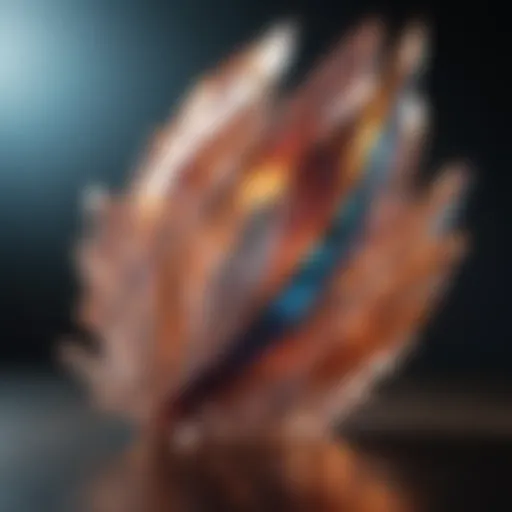 A close-up shot of a vibrant crystal refracting light