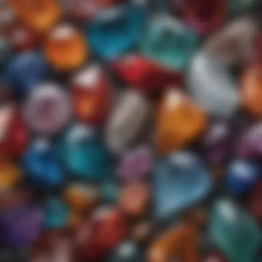 A vibrant display of assorted crystals showcasing their unique colors and shapes