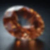 Close-up of a faceted gemstone reflecting light