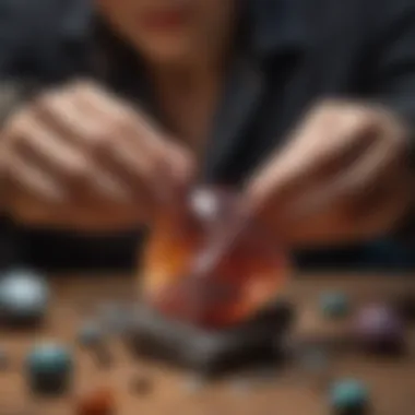 An artist polishing a gemstone to a brilliant finish